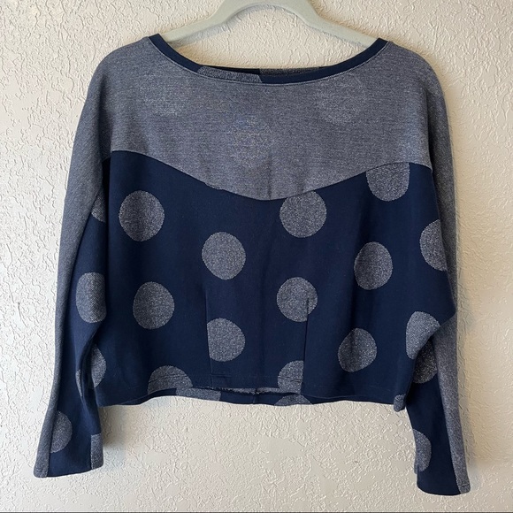 Anthropologie Postmark women’s polka dot long sleeve cropped sweater, small - Picture 1 of 8